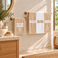 Bombshell Face, Bum, Bits towel with matching Clean Hands Towel Duo