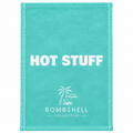 Bombshell Collective Hot Stuff hand towel in Aqua featuring bold white lettering and signature beach-inspired logo.