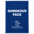 Bombshell Collective Gorgeous Face hand and face towel in deep sea blue with white lettering